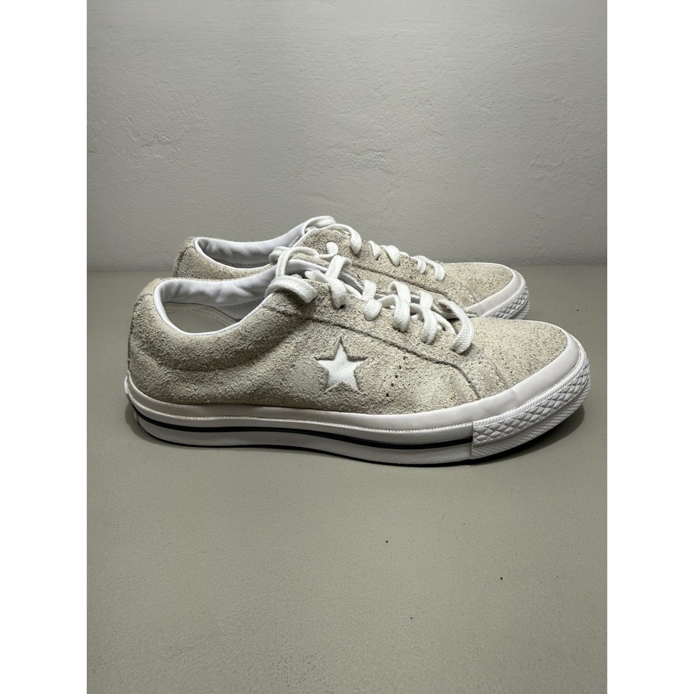 Converse One Star Low Vintage Suede Womens Size 5.5 US White Black Shoes 161577C
